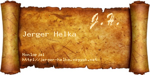 Jerger Helka névjegykártya